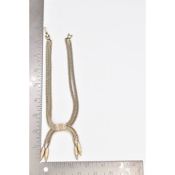 Monet Vintage Choker Chain Necklace Bow Gold Tone Thick Chunky Signed 60s BinBQ - Picture 12 of 12